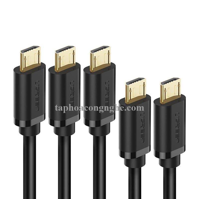 Ugreen 10839 3M màu Đen Cáp sạc truyền dữ liệu USB 2.0 sang MICRO USB lõi đồng US125 30010839